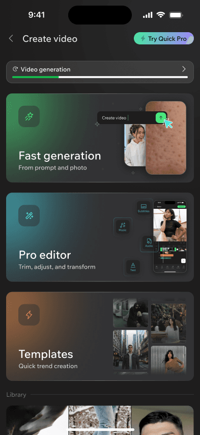 From a photo to a clip in seconds